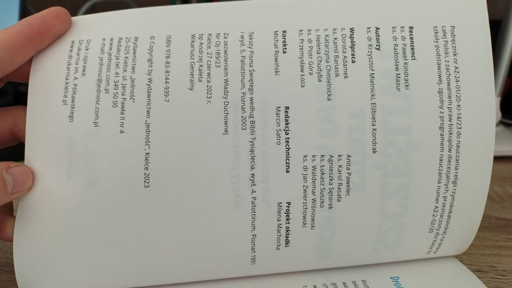 Książka do religii klasa 8 jedność