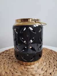 Ceramiczny duży czarno złoty lampion