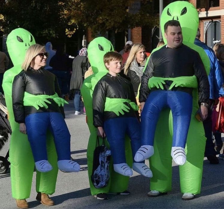 HALLOWEEN strój kosmita alien 150-190 DLA DOROSŁYCH ŚMIESZNY dmuchany