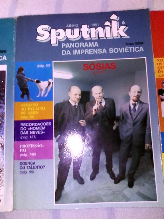 Revistas Russa Sputnik de 1991 vintage
