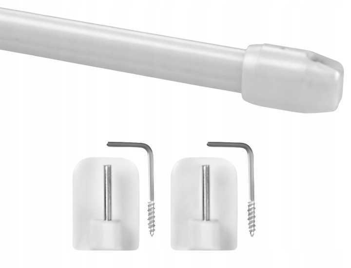 Mini karnisz metalowy biały 40-70cm (2szt)