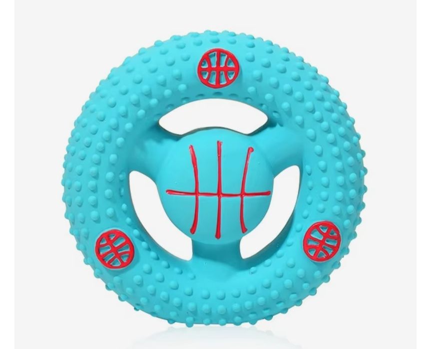 Zestaw 2 szt lateksowe frisbee dla psa pomarańczowe niebieskie piszczy