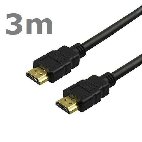 Kabel HDMI-HDM 3m Full HD v1.4 Gold 3D 4K DVBT 3M *VideoPlay Wejherowo