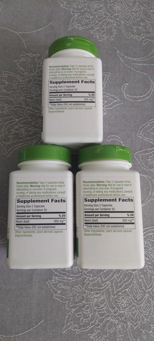 Neem leaf, suplement  100 kapsułek vegańskich, 950mg