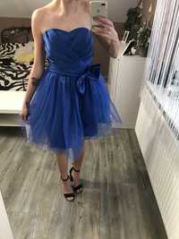 Niebieska sukienka balowa studniówka/wesele