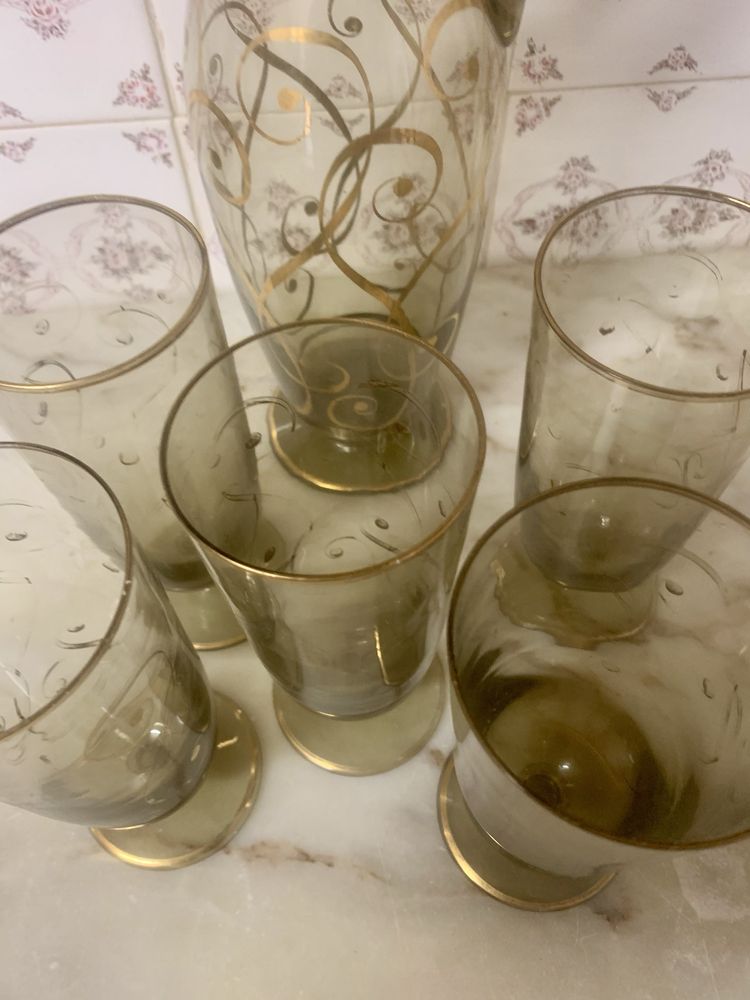 Decantador + 6 copos de vinho