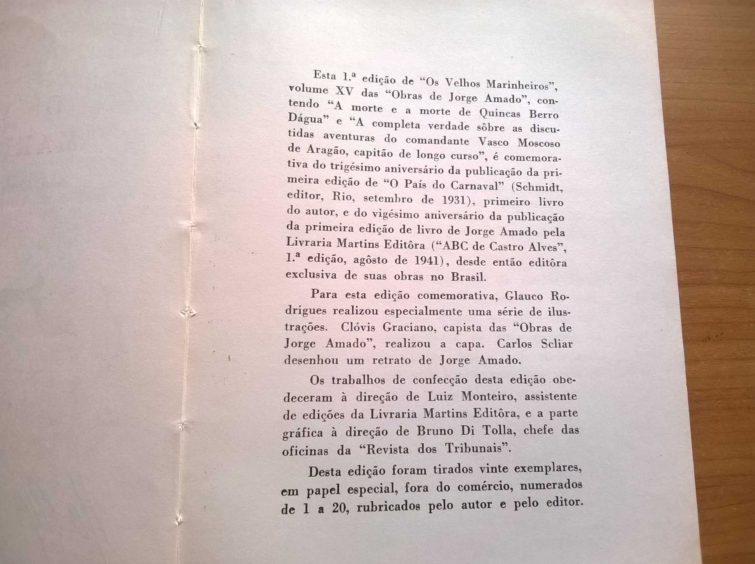 Os Velhos Marinheiros (1.ª ed.) - Jorge Amado