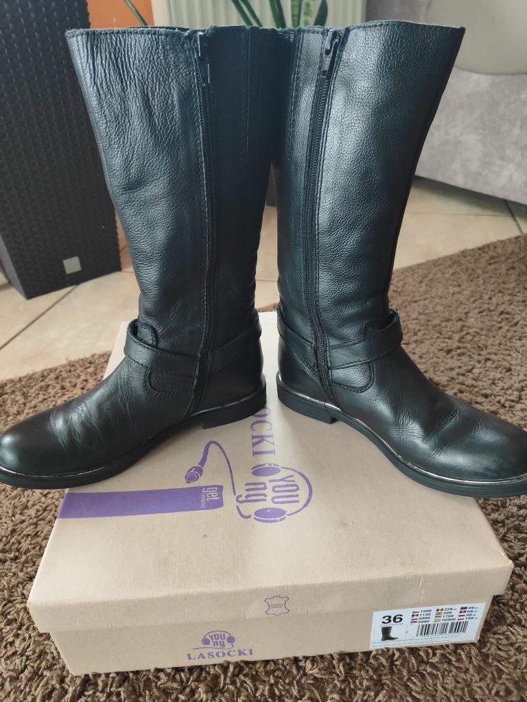 Sprzedam skórzane kozaki Lasocki r.36