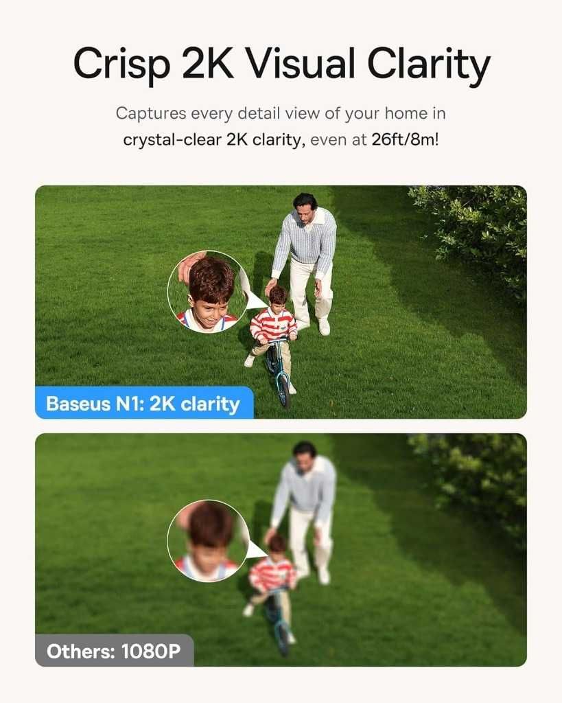 Zestaw do monitoringu 2 kamery Baseus N1 2K IP67 + Stacja bazowa