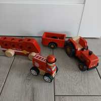 Zabawki drewniane wozy strażackie