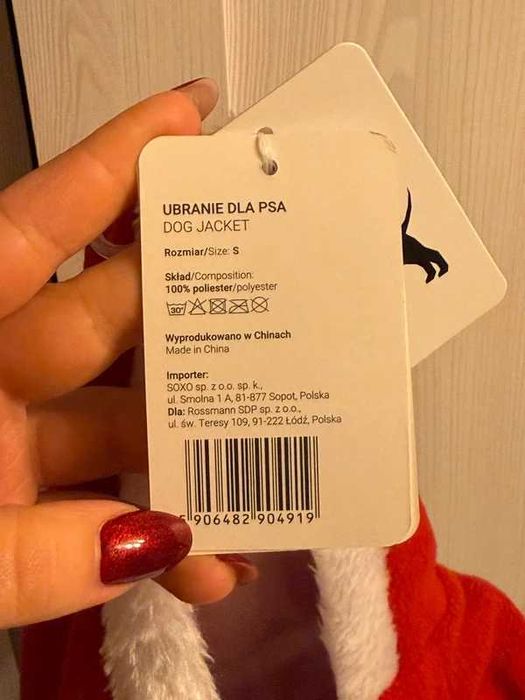 Ubranko dla psa święty Mikołaj z kapturem przebranie S Eloy