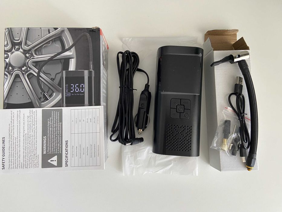 Бездротовий насос компресор Павербанк 5В 12В авто мото вело