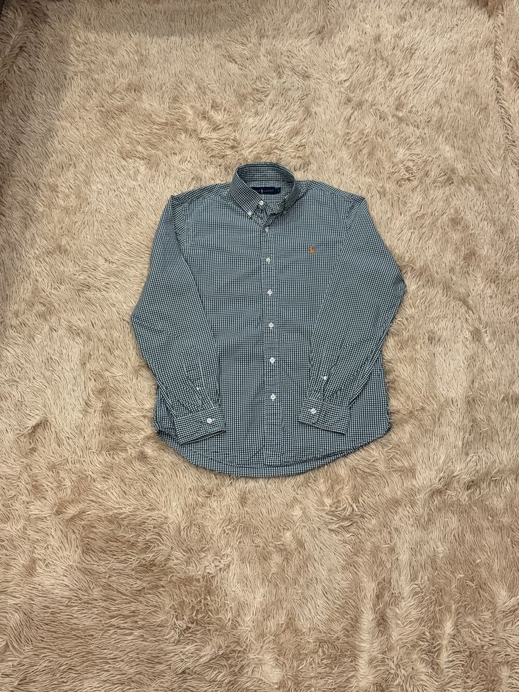 Чёрно белая рубашка в клетку сорочка ralph lauren polo ральф лорен s