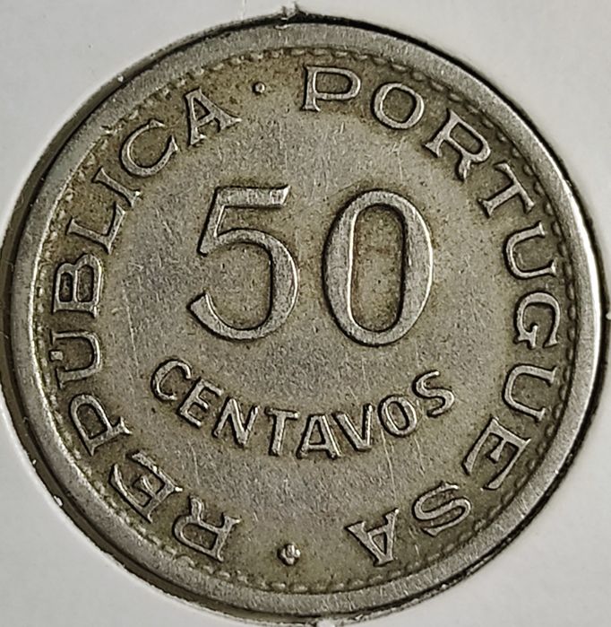 50 centavos Angola 1950, Alpaca,  BELA
