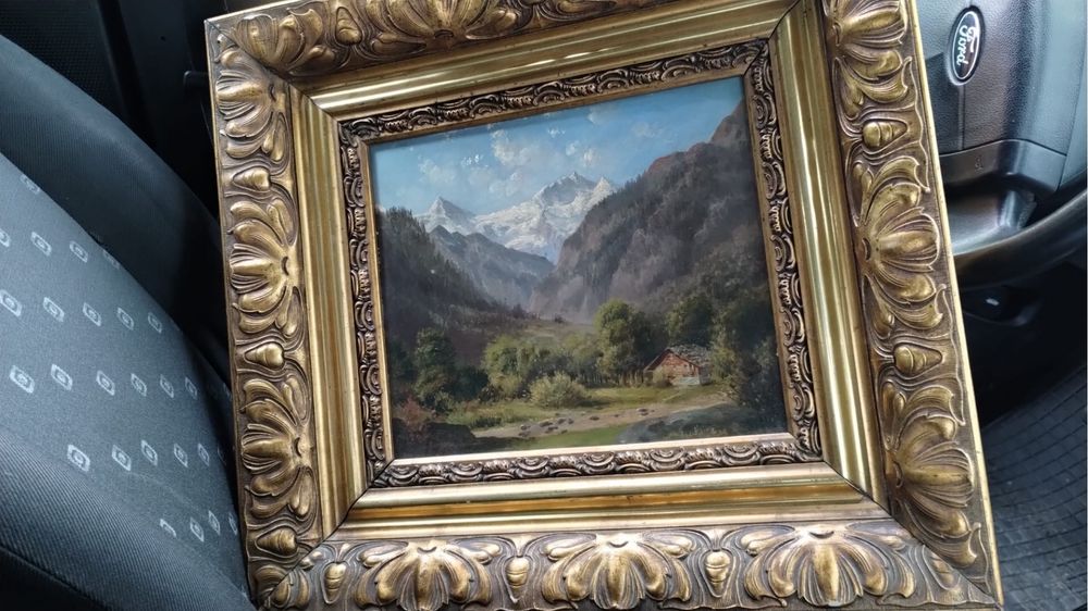 Obraz olejny w ramie