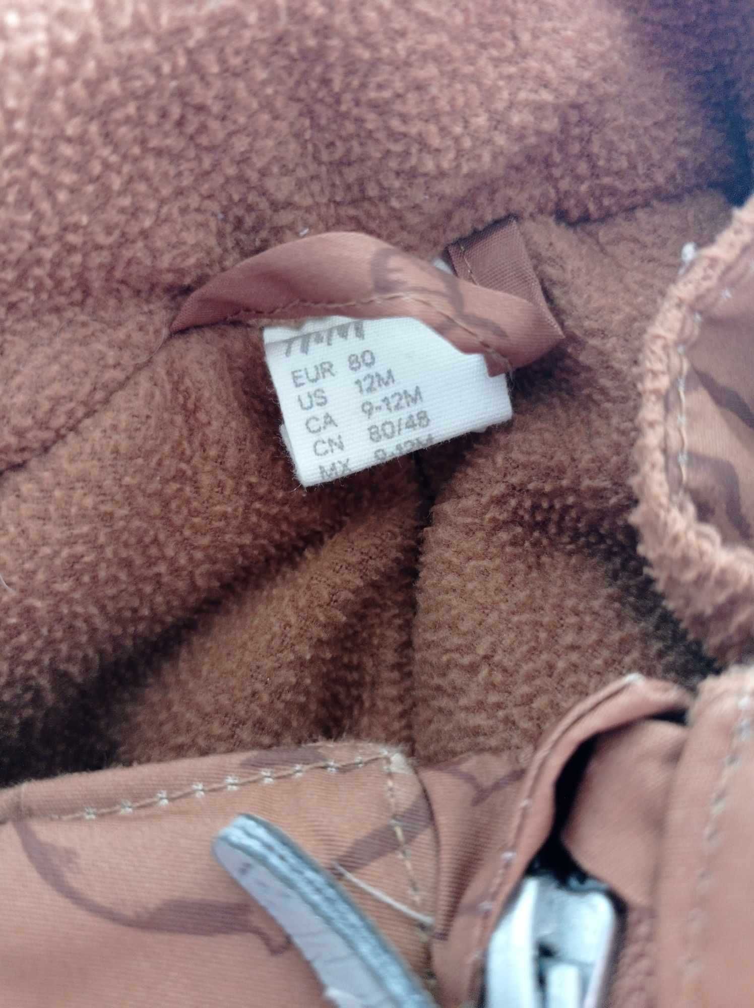Kombinezon zimowy h&m brązowy w misie 80