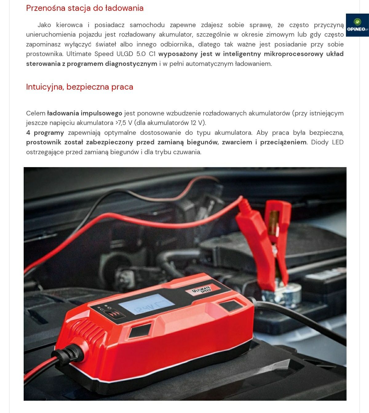 Prostownik elektroniczny z wyświetlaczem