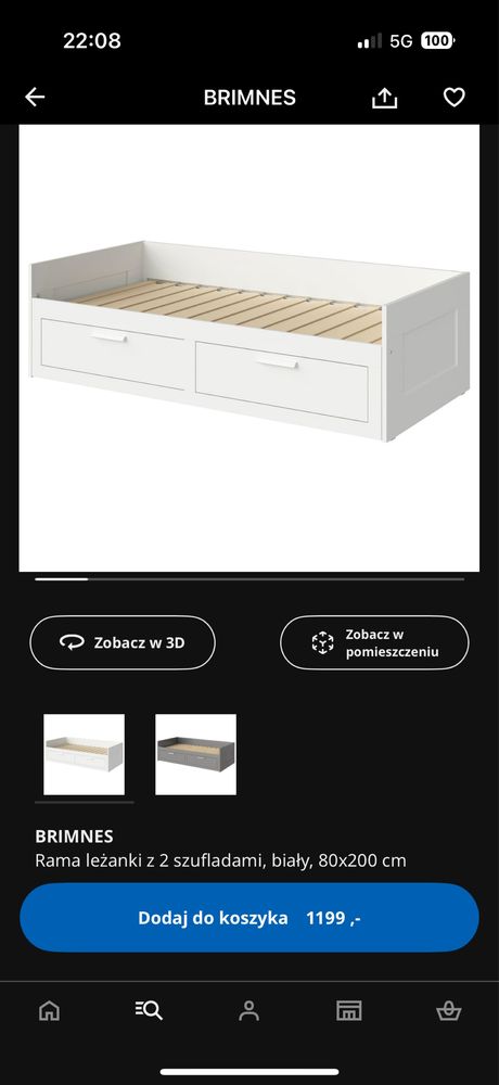 Łóżko BRIMNES IKEA stan bdb