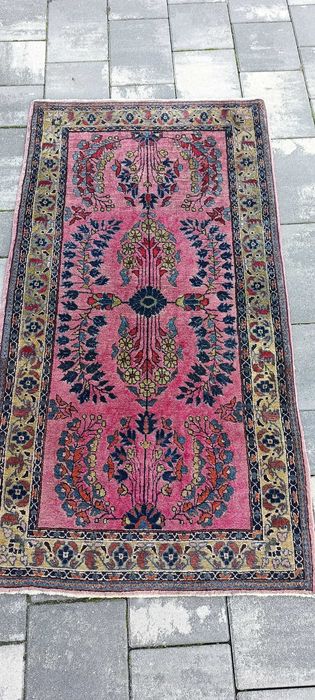 Sarouk perski dywan tkany ręcznie wełna z jedwabiem 125 x 66 cm piękny