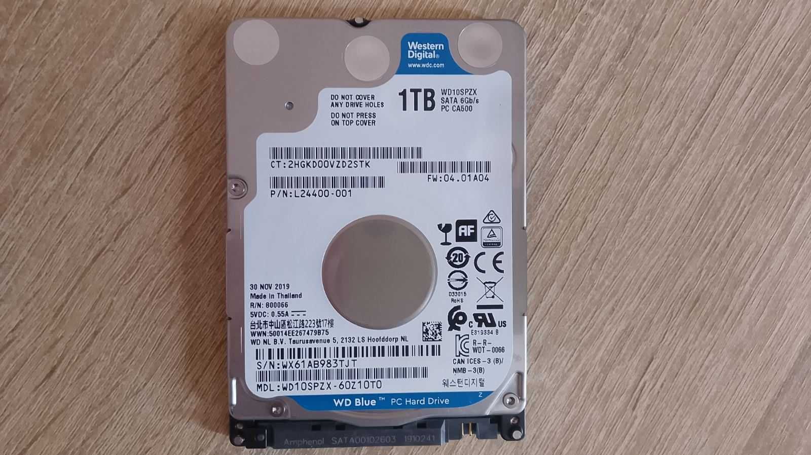 Жорсткий диск ноутбука 2.5 Western Digital Blue 1TB WD10SPZX SATA III