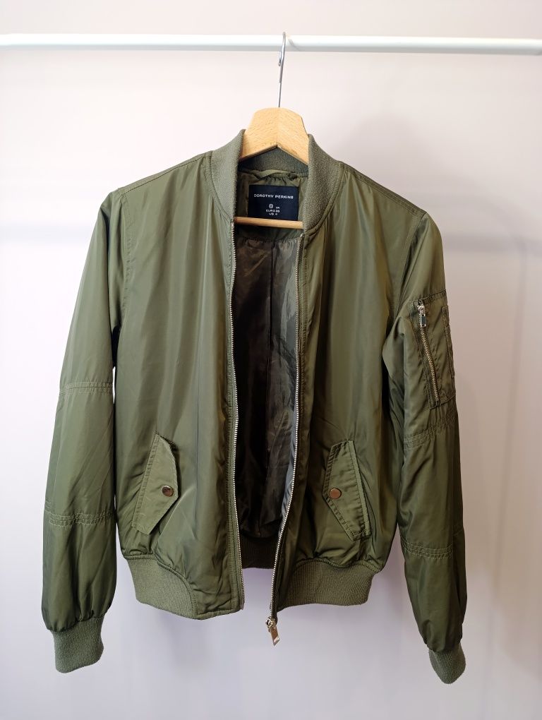 Dorothy Perkins damska kurtka bomberka bomber jacket khaki r.S wiosna