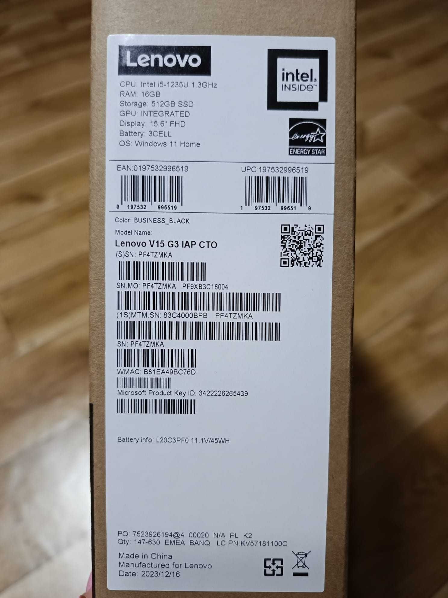 Laptop Lenovo V15 G3 15,6 " Intel Core i5 16 GB/512 GB + GRATIS myszka