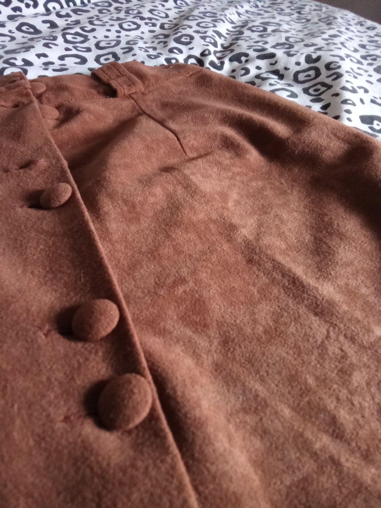 Vendo saia maxi de camurça castanho veludo vintage em bom estado
