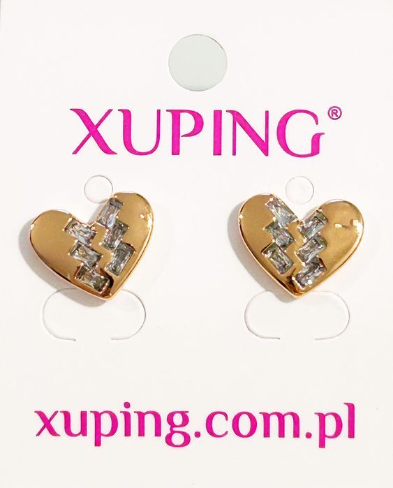 Pozłacane kolczyki serduszka Xuping