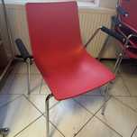 Krzesla kuchenne do jadalni metal/plastik  czerwone 4 sztuki