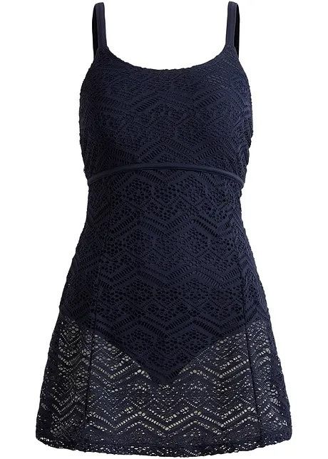 B.P.C granatowa sukienka kąpielowa ażurowa 40.