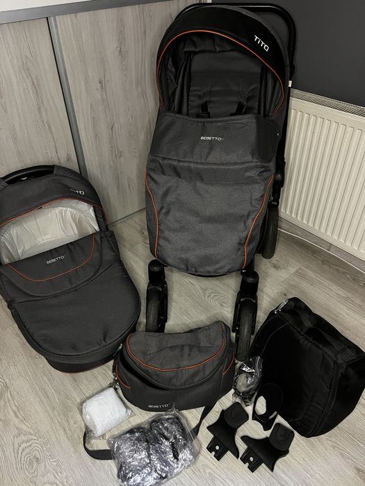 Wozek Bebetto Tito 2w1+ akcesoria