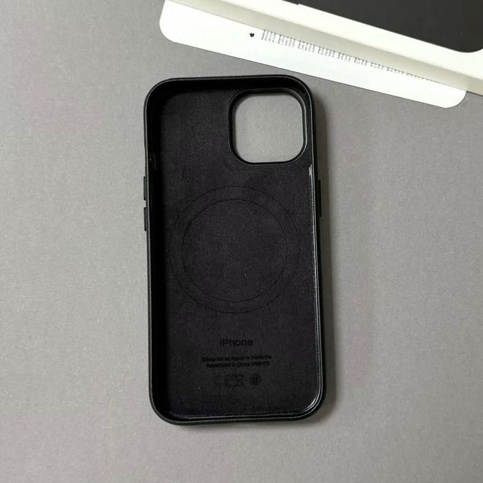 Шкіряний чохол Leather Case для iPhone 15 | Кожаный чехол на Айфон 15