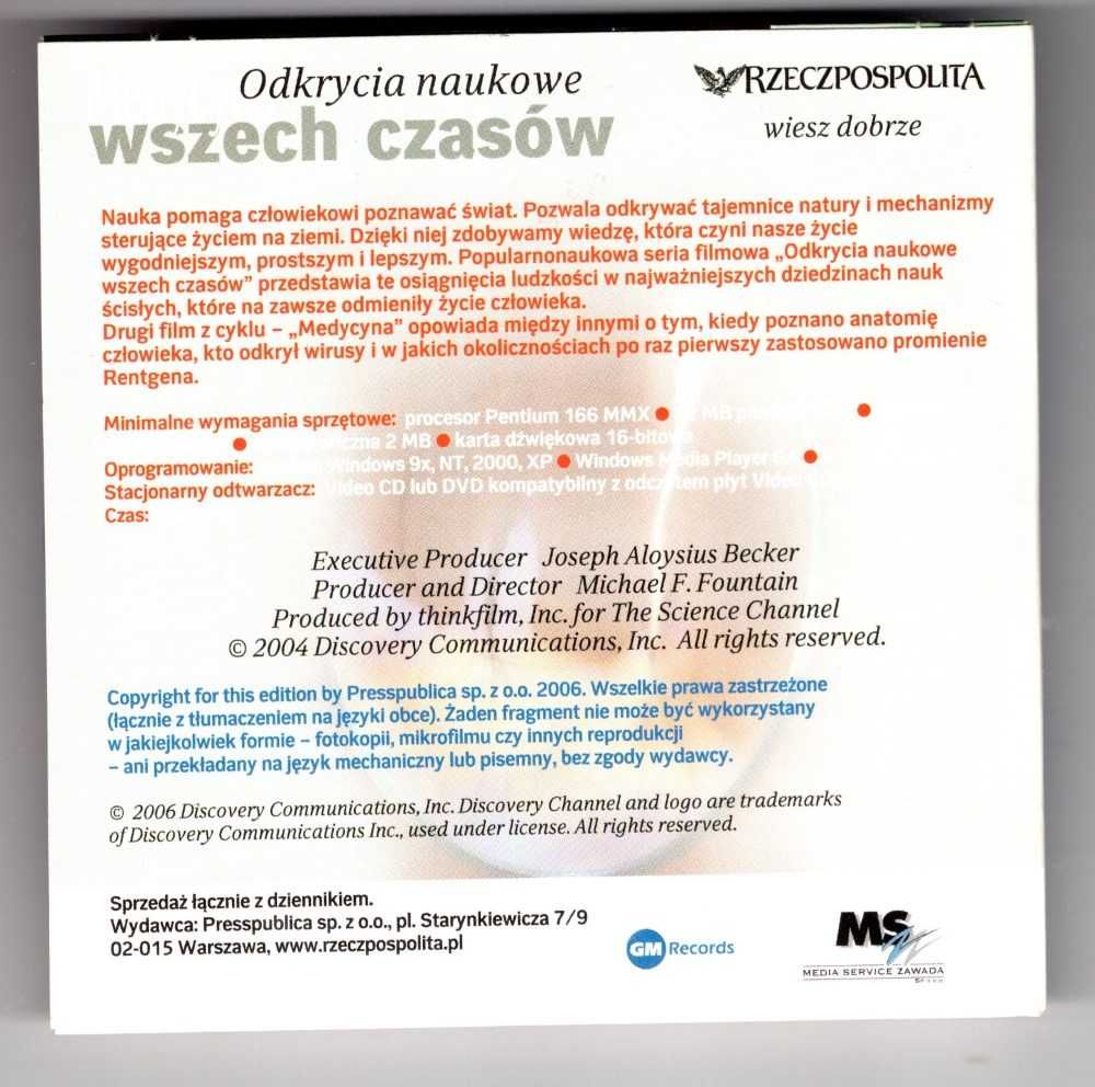 Odkrycia Naukowe Wszech Czasów Medycyna (VCD)