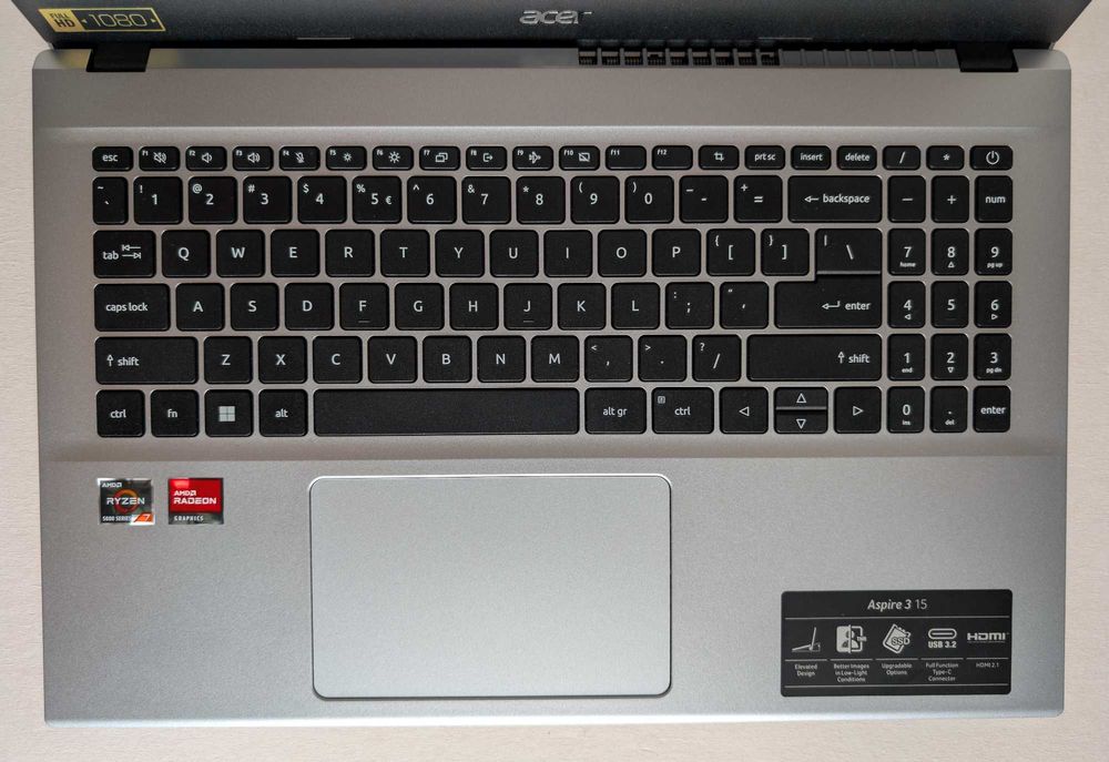 Laptop Acer Aspire A315-44P/15.6/AMD R7-5700U-4.3GHz/16GB/SSD512/Win11