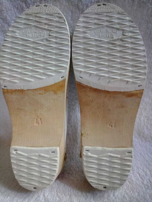 Сабо на деревянной подошве белого цвета р. 41 ( Италия)