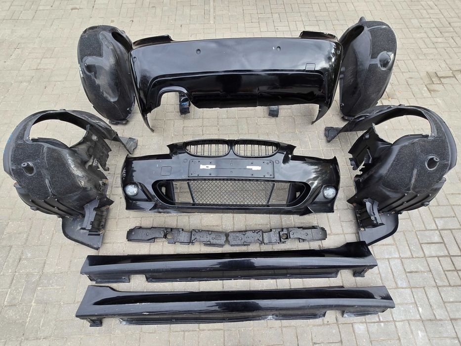 BMW 5 E60 M-Pakiet Zderzak Przód Tył Progi Wloty KOMPLET Schwarz 668/9