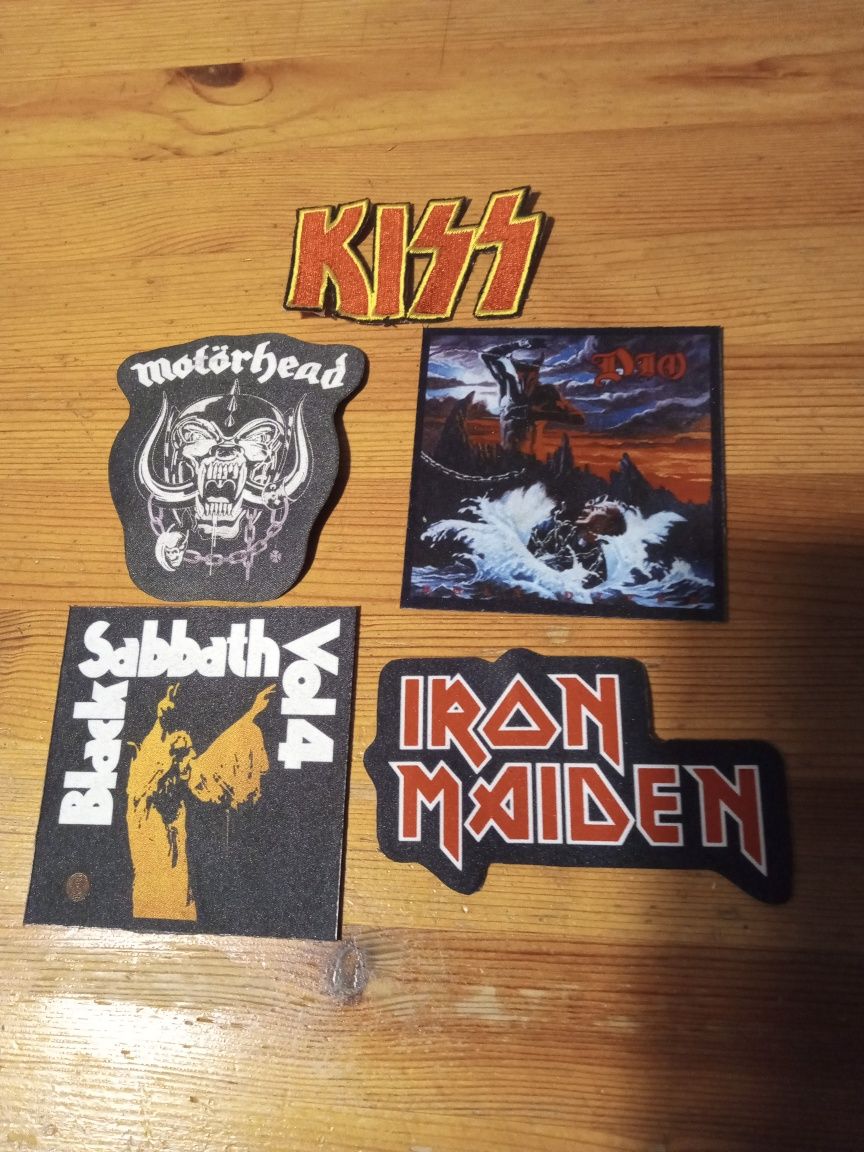 Iron maiden, Motorhead, Black Sabbath,Dio,Kiss  naszywki zestaw, rock