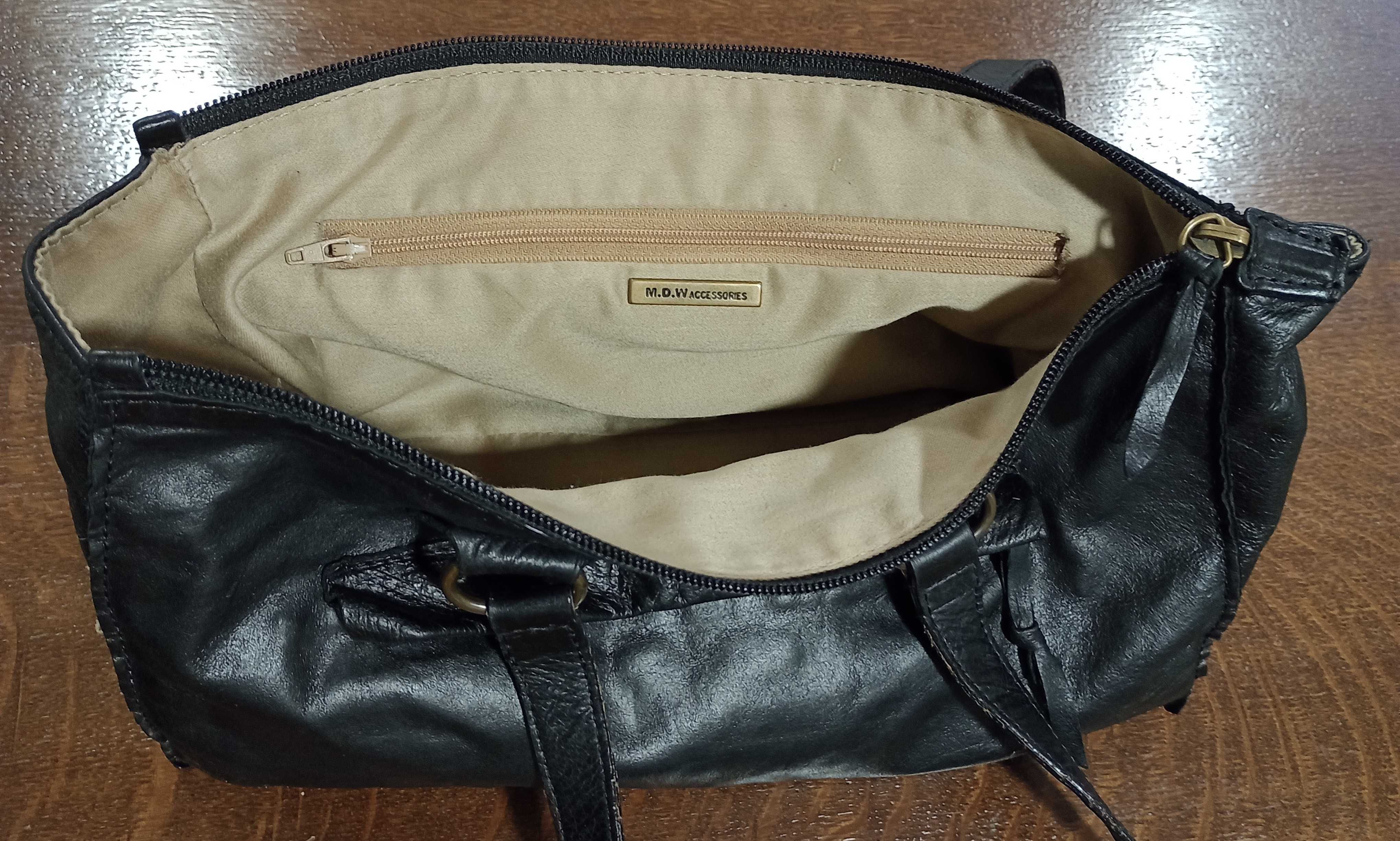 Mala bolsa pele Massimo Dutti