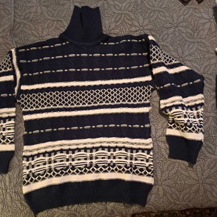 BARIS Wełniany gruby sweter golf/ z golfem shetland r. XL/XXL