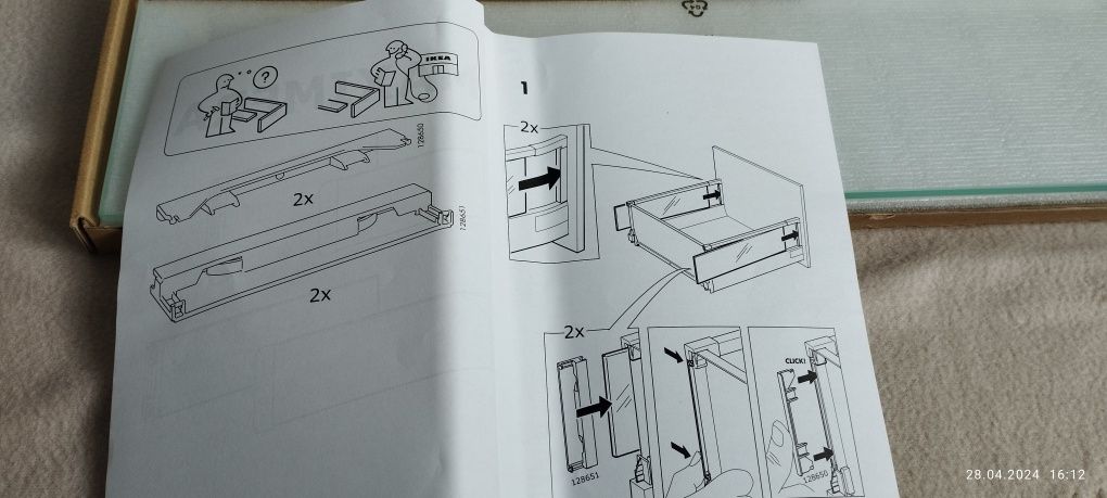 IKEA Maximera - szklany bok szuflady 60cm