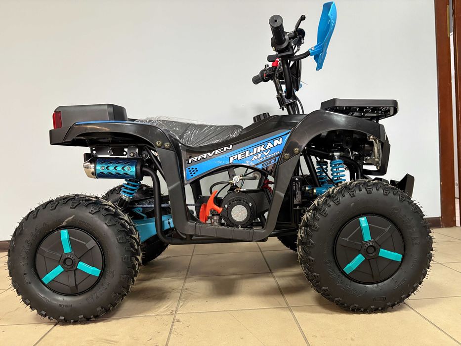 QUAD 50 cc Pelikan Raven M14 Duża Rama XL Rozrusznik Ledy Licznik Raty
