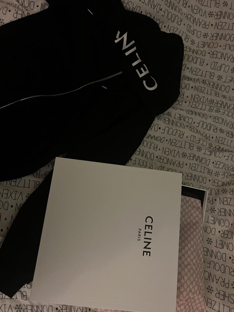 Celine bluza Hoodie black/white with zip M