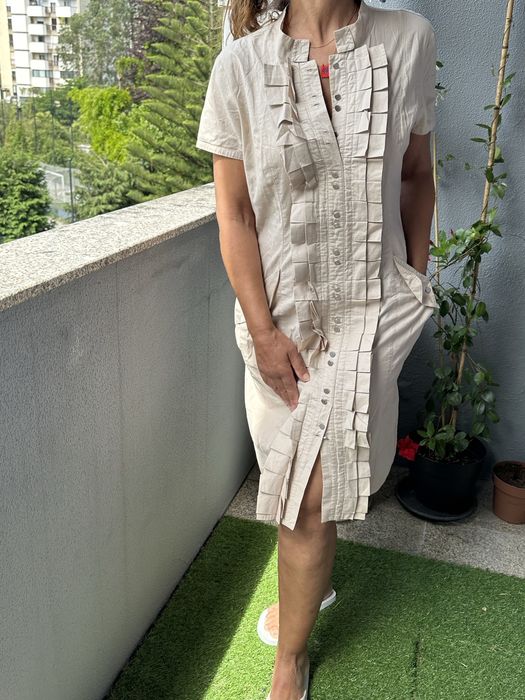 Vestido beje Adolfo Dominguez  44