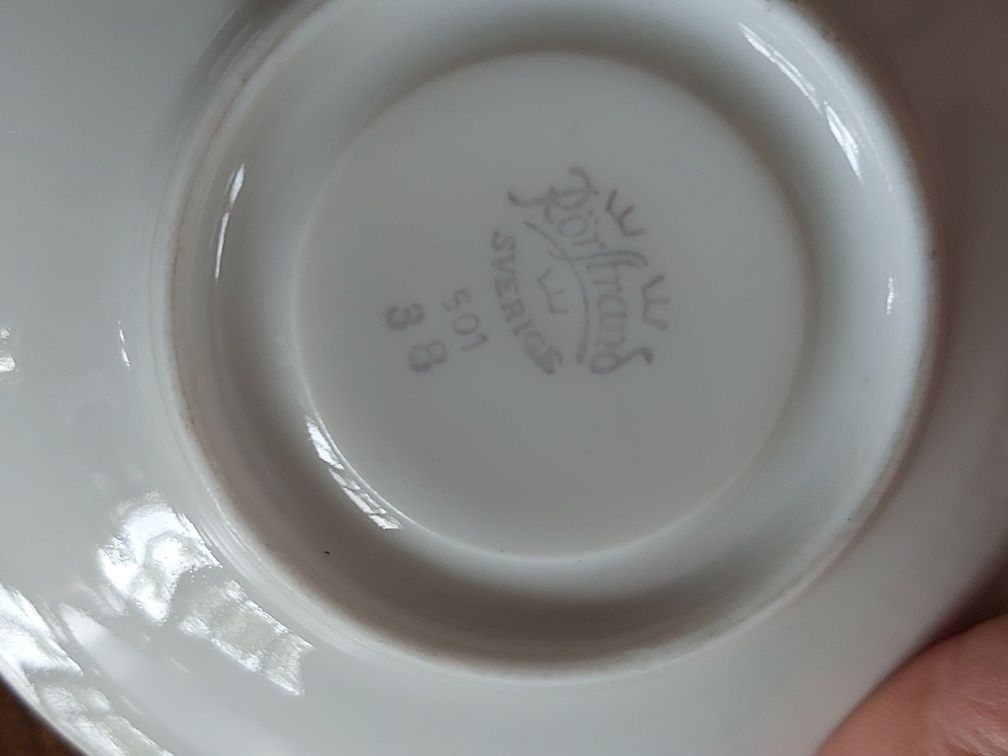 PEREŁKA Rorstrand sverige PORCELANA sygnowana filiżanki 6 szt