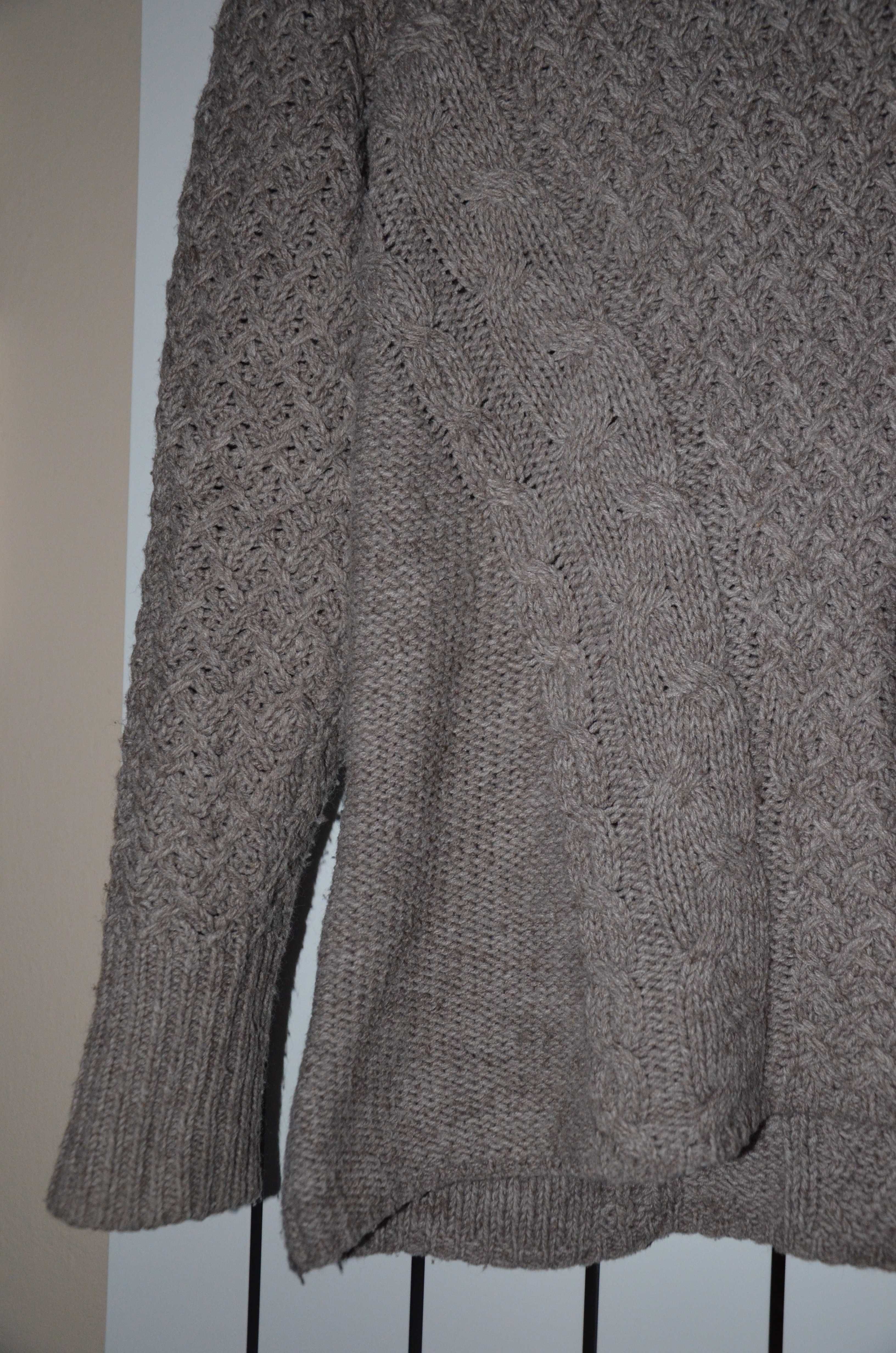 Sweter w warkocze z golfem Marks & Spencer r. 44