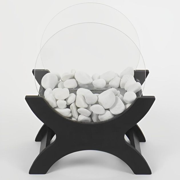 Підлоговий біокамін Senator для квартири без диму (темний венге)