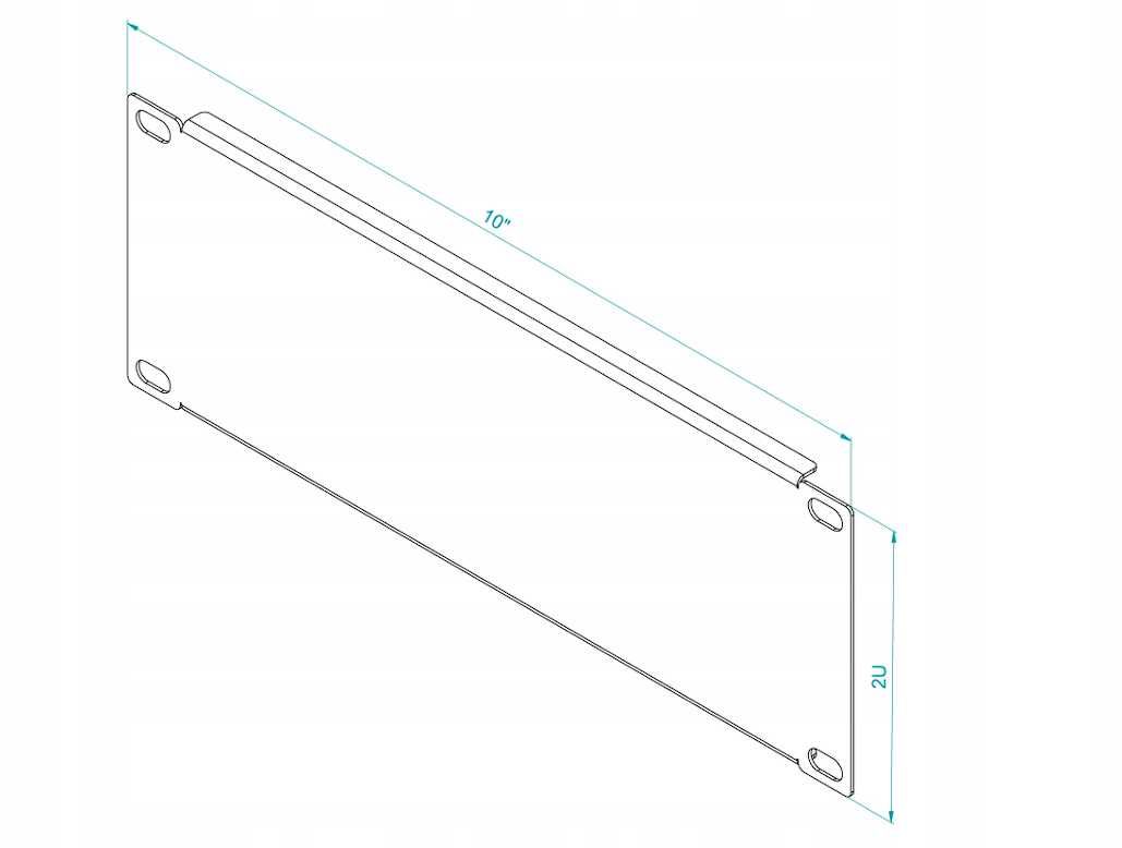 Zestaw 10x Panel Maskujący Maskownica RACK 10" 2U Czarna Stalflex