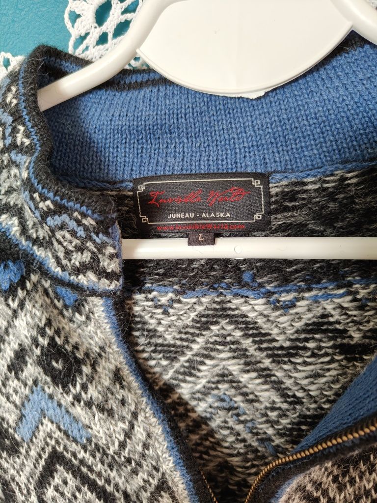Sweter męski 100% alpaka, InvisibleWorld, rozmiar L