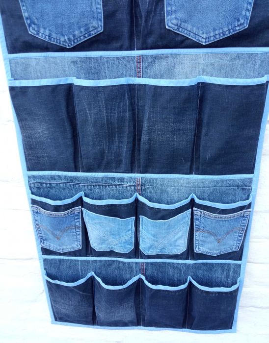 Джинсовий органайзер на стіну ручної роботи