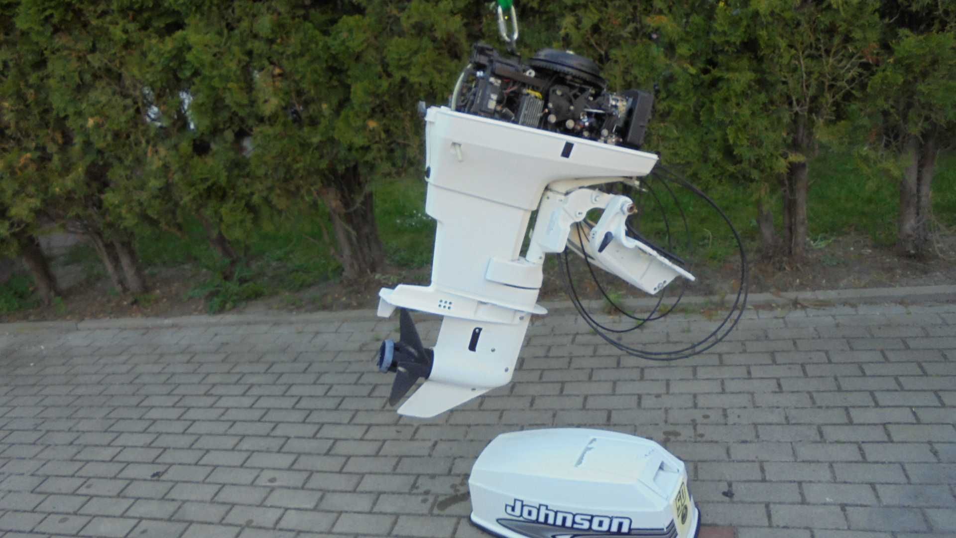 silnik zaburtowy johnson 50 evinrude 2t stopa krotka okazja manetka